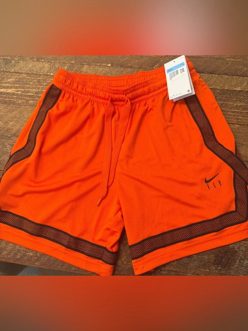 Brand New Nike Women’s Orange Athletic Mesh Shorts (Size M)